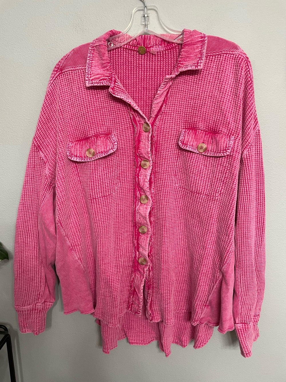 Free People Pink (Azalea) Waffle Knit One Scout Jacket size S
